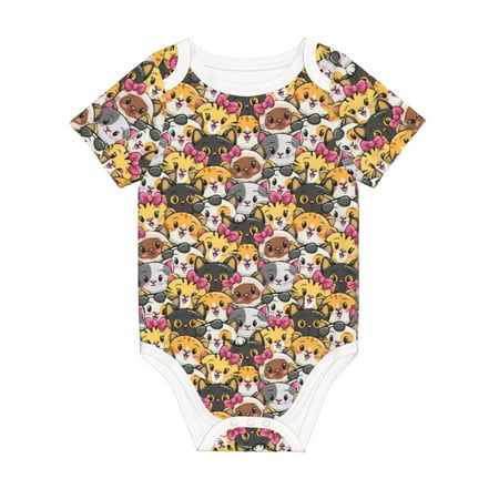 Matuu Cute Cat Cartoon for Baby Short-Sleeve Bodysuit Soft Cotton Comfortable and Breathable Perfect for Newborns and Infants
Matuu Cute Cat Cartoon for Baby Short-Sleeve Bodysuit Soft Cotton Comfortable and Breathable Perfect for Newborns and Infants