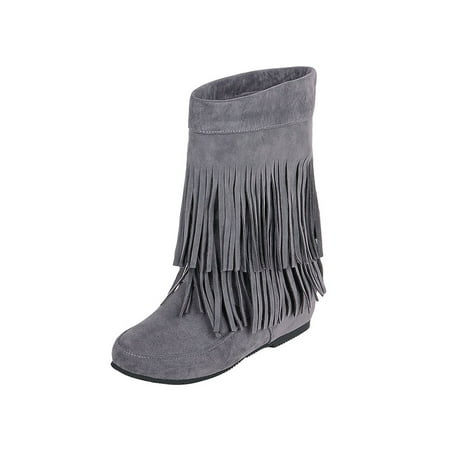 Rockomi Ladies Fringe Boot Tassel Fashion Booties Pull On Ankle Boots Women Breathable Lightweight Winter Shoes Non-slip Mid Calf Short Bootie Gray 7
Rockomi Ladies Fringe Boot Tassel Fashion Booties Pull On Ankle Boots Women Breathable Lightweight Winter Shoes Non-slip Mid Calf Short Bootie Gray 7