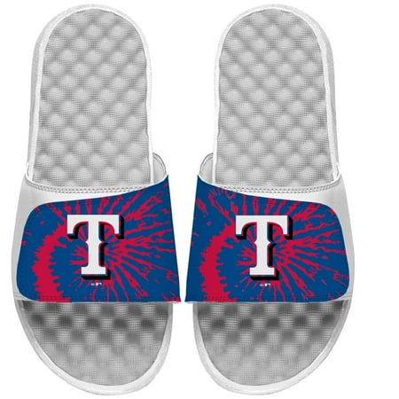 ISlide White Texas Rangers Tie Dye Slide Sandals