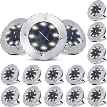 Solar Ground Lights 16 Pack 8 LED Solar Disk Lights Outdoor in-ground Light Waterproof Flat Solar Light Round Solar Puck Light,Cool White
Solar Ground Lights 16 Pack 8 LED Solar Disk Lights Outdoor in-ground Light Waterproof Flat Solar Light Round Solar Puck Light,Cool White