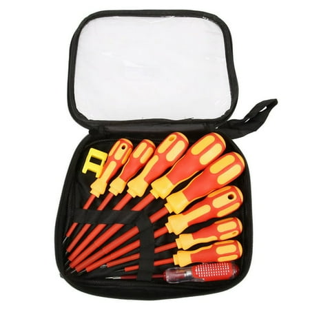 1000V Insulated Screwdriver Set 9-Piece Magnetic Tools with Magnetic Tips Slotted and Phillips Bits Non-Slip Grip with 1 Test pen Electrical screwdriver set
1000V Insulated Screwdriver Set 9-Piece Magnetic Tools with Magnetic Tips Slotted and Phillips Bits Non-Slip Grip with 1 Test pen Electrical screwdriver set