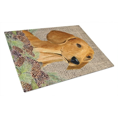 Carolines Treasures SS4078LCB Dachshund on Faux Burlap with Pine Cones Glass Cutting Board Large 12H x 16W multicolor
Carolines Treasures SS4078LCB Dachshund on Faux Burlap with Pine Cones Glass Cutting Board Large 12H x 16W multicolor