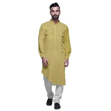 Atasi Asymmetric Style Rayon Mens Kurta Printed Long Casual Kurta Shirt