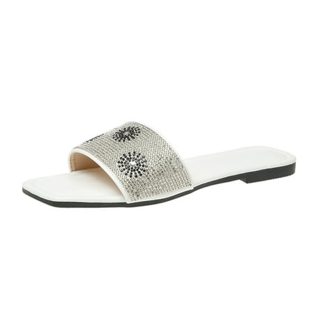 WILLBEST Womens Slippers Ladies Fashion Summer Rhinestone Decorative Leather Open Toe Flat Bottom Slippers
WILLBEST Womens Slippers Ladies Fashion Summer Rhinestone Decorative Leather Open Toe Flat Bottom Slippers