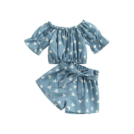 Ma&Baby Toddler Baby Girls Casual Outfit Sets Short Sleeve Off Shoulder Tee Tops + Print Shorts with Belt 1-5 Years
Ma&Baby Toddler Baby Girls Casual Outfit Sets Short Sleeve Off Shoulder Tee Tops + Print Shorts with Belt 1-5 Years