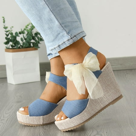 XIAQUJ Women Sandals Fashion Summer New Pattern Simple Solid Wedge Comfortable Non Slip Ribbon Lace Up Sandals for Women Blue 7(38)
XIAQUJ Women Sandals Fashion Summer New Pattern Simple Solid Wedge Comfortable Non Slip Ribbon Lace Up Sandals for Women Blue 7(38)