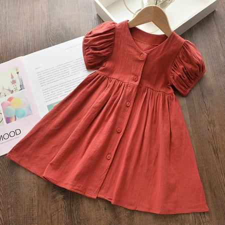 Huilaibazo Girls Dress Baby Kids Girls Solid Color Short Sleeve Casual Princess Dress Cotton Dresses
Huilaibazo Girls Dress Baby Kids Girls Solid Color Short Sleeve Casual Princess Dress Cotton Dresses