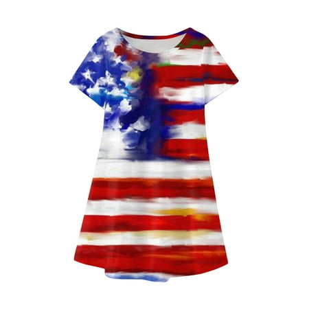 MIASHUI Girls Short Sleeves Dress Fourth Of July Independent Day Star Stripes Prints Dress
MIASHUI Girls Short Sleeves Dress Fourth Of July Independent Day Star Stripes Prints Dress
