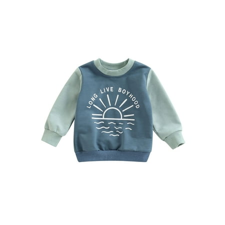 jaweiwi Infant Baby Boy Autumn Spring Sweatshirt Sun Letter Print Long-Sleeved Round Neck Loose Pullover Tops Size 0 6 12 18 24 M
jaweiwi Infant Baby Boy Autumn Spring Sweatshirt Sun Letter Print Long-Sleeved Round Neck Loose Pullover Tops Size 0 6 12 18 24 M