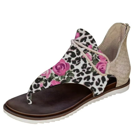 GNEIKDEING Women Summer Comfortable Flowers Print Zipper Shoes Flat Beach Open Toe Breathable Sandals Gift on Clearance
GNEIKDEING Women Summer Comfortable Flowers Print Zipper Shoes Flat Beach Open Toe Breathable Sandals Gift on Clearance