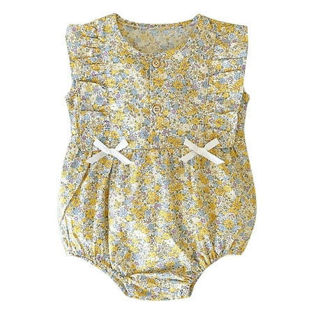 Girls Romper Fly Sleeve Floral Print Bowknot Summer Romper Bodysuits Baby Girl Clothes
Girls Romper Fly Sleeve Floral Print Bowknot Summer Romper Bodysuits Baby Girl Clothes