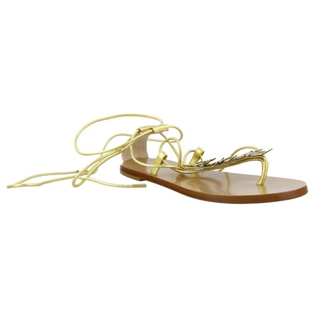 

Roberto Cavalli Gold Embellished String Tie Sandal-6.5 for Womens