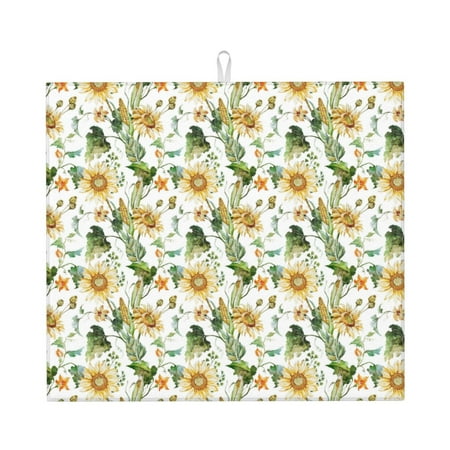 Dish Drying Mat Watercolor Bright Sunflowers Highly Absorbent Drying Matt Kitchen Counter Dish Mat Drying Pad Dishes Drainer Mats for Kitchen Counter or Sink 16 x 18 inch
Dish Drying Mat Watercolor Bright Sunflowers Highly Absorbent Drying Matt Kitchen Counter Dish Mat Drying Pad Dishes Drainer Mats for Kitchen Counter or Sink 16 x 18 inch