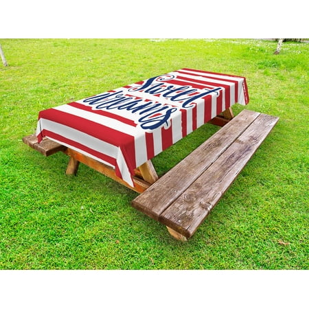 Sweet Dreams Outdoor Tablecloth Vintage Striped Background with Positive Message Nautical Design Decorative Washable Fabric Picnic Table Cloth 58 X 84 Inches Red Navy Blue and White by Ambesonne
Sweet Dreams Outdoor Tablecloth Vintage Striped Background with Positive Message Nautical Design Decorative Washable Fabric Picnic Table Cloth 58 X 84 Inches Red Navy Blue and White by Ambesonne
