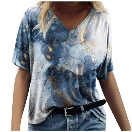 Women s Casual Tunic Tops Trendy Blouse Marble Print T-shirt Short Sleeve Graphic Tees V neck Loose Comfy Summer Tee Tops Party Shirts Streetwear
Women s Casual Tunic Tops Trendy Blouse Marble Print T-shirt Short Sleeve Graphic Tees V neck Loose Comfy Summer Tee Tops Party Shirts Streetwear