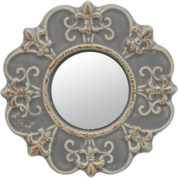 Stonebriar Collection Matte Gray Ceramic FDL Mirror