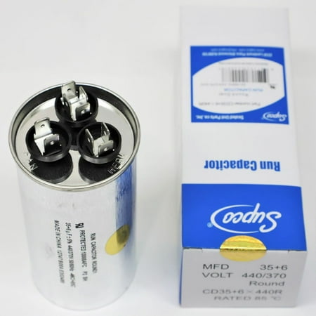Supco CD35+6X440R Supco CD35+6X440R HVAC Motor Round Dual Run Capacitor 35 + 6 MFD 440 Volts
Supco CD35+6X440R Supco CD35+6X440R HVAC Motor Round Dual Run Capacitor 35 + 6 MFD 440 Volts