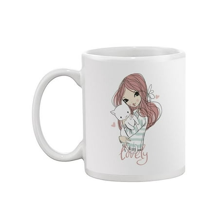 Lovely Girl With Cat Mug - Image by Shutterstock