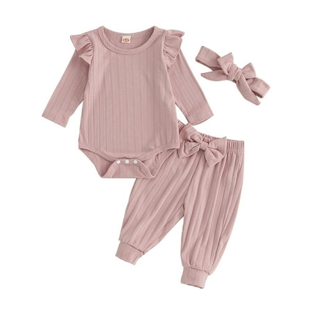 Wallarenear 3Pcs Baby Girl Ribbed Knit Onesie Romper Bodysuit Elastic Waist Pants Headband
Wallarenear 3Pcs Baby Girl Ribbed Knit Onesie Romper Bodysuit Elastic Waist Pants Headband