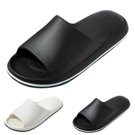 

eczipvz Mens Shoes Men s Memory Foam Sandal Velcro Adjustable Sport Slide Black