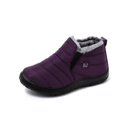 Tenmix Warm Snow Boots Ankle Boots Waterproof Non-slip Flat Shoes Warm For Women Men