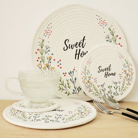 Beechoice Round Placemat Coasters Table Mat Cotton Linen Knitting Bowl Insulation Pad Non Slip Place Mat Kitchen Accessories Decoration
Beechoice Round Placemat Coasters Table Mat Cotton Linen Knitting Bowl Insulation Pad Non Slip Place Mat Kitchen Accessories Decoration