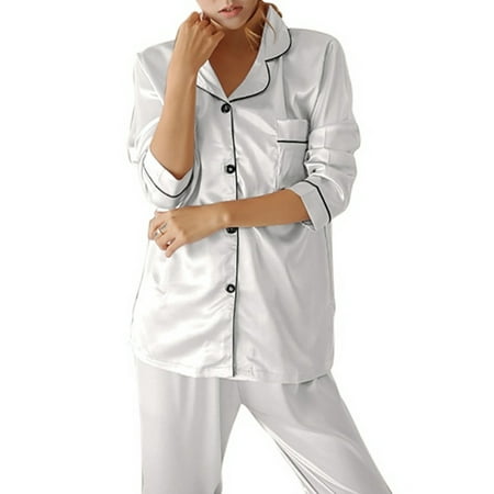 EYIIYE Women Silk Pajamas Set Long Sleeve Satin PJ Sets Button-Down Pajama Sleepwear Loungewear
EYIIYE Women Silk Pajamas Set Long Sleeve Satin PJ Sets Button-Down Pajama Sleepwear Loungewear