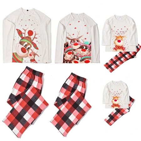 Sunisery Family Matching Christmas Pajamas Sets Long Sleeve Elk Print Tops Plaid Pants Sleepwear Pjs
Sunisery Family Matching Christmas Pajamas Sets Long Sleeve Elk Print Tops Plaid Pants Sleepwear Pjs