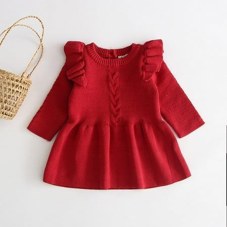 0-3 Yrs Baby Girls Sweater Dresses Infant Girls Long-sleeve Dress Spring Fall Winter Outfits Red 18-24 Months
0-3 Yrs Baby Girls Sweater Dresses Infant Girls Long-sleeve Dress Spring Fall Winter Outfits Red 18-24 Months