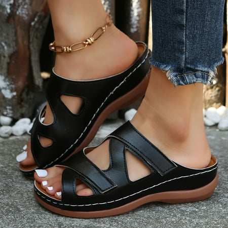 bvgfsahne Fashion Summer Women Slippers Thick Soles Open Toe Breathable And Lightweight Slip On Comfortable Solid Color Roman Style Beach Shoes
bvgfsahne Fashion Summer Women Slippers Thick Soles Open Toe Breathable And Lightweight Slip On Comfortable Solid Color Roman Style Beach Shoes