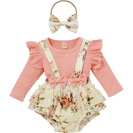 GRNSHTS Newborn Infant Baby Girls Outfits Fly Sleeve Rib Knit Tops + Bow Suspender Skirt +Headband 3pcs Fall Clothes Set (Pink 0-6Months)
GRNSHTS Newborn Infant Baby Girls Outfits Fly Sleeve Rib Knit Tops + Bow Suspender Skirt +Headband 3pcs Fall Clothes Set (Pink 0-6Months)