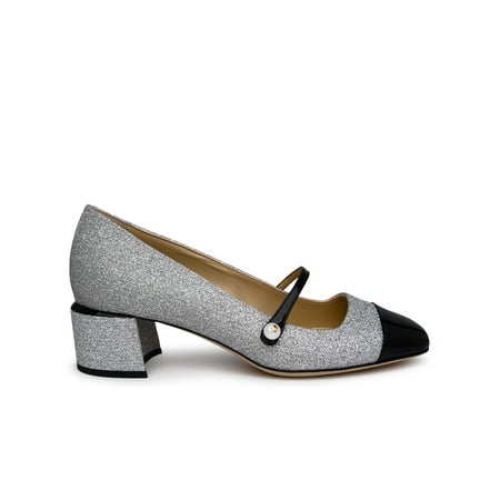 Jimmy Choo Woman Silver Leather Mary Jane Shoes