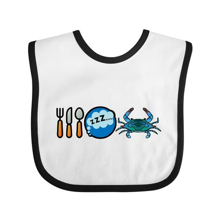 Inktastic Eat Sleep Eat Crab Gift Baby Boy or Baby Girl Bib