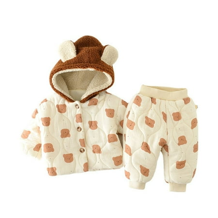 Dezsed 6M-3Y Winter Baby Girls Clothes Cartoon Printed Bear Head Hooded Long Sleeve Top Jackets Pants Quilted Cotton 2Pcs Set Boys Sets Clothing Clearance
Dezsed 6M-3Y Winter Baby Girls Clothes Cartoon Printed Bear Head Hooded Long Sleeve Top Jackets Pants Quilted Cotton 2Pcs Set Boys Sets Clothing Clearance