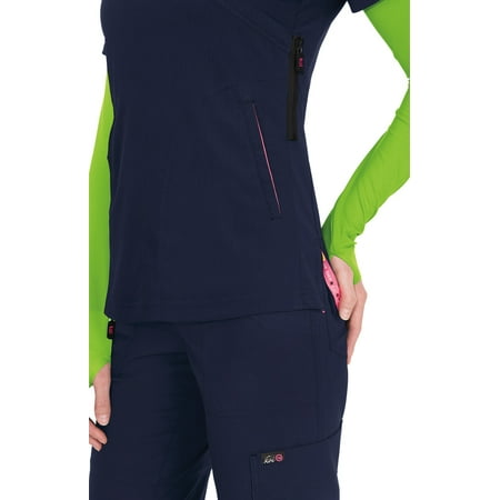 Koi Lite Women s Philosophy 316 Side Zipper Scrub Top-Navy-Small