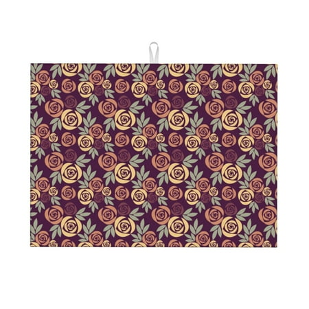 Microfiber Drying Mat Vintage Rose Botanical Texture Dish Drying Mat for Kitchen Counter 18 x 24 inches Multicolor
Microfiber Drying Mat Vintage Rose Botanical Texture Dish Drying Mat for Kitchen Counter 18 x 24 inches Multicolor