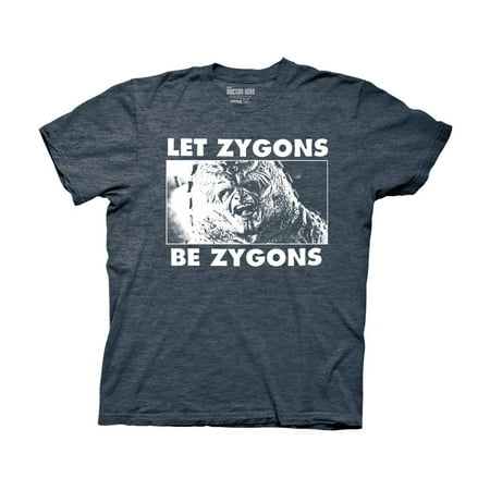 Ripple Junction Doctor Who Let Zygons Be Zygons Adult T-Shirt Heather Navy