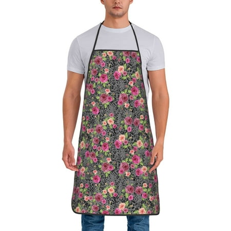 Uemuo Rose Mix Leopard Printed Bib Apron Adjustable Water and Oil Resistant Cooking Kitchen Chef Apron for Women Men
Uemuo Rose Mix Leopard Printed Bib Apron Adjustable Water and Oil Resistant Cooking Kitchen Chef Apron for Women Men