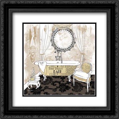 Daily Bath 2x Matted 20x20 Black Ornate Framed Art Print by Robinson, Carol