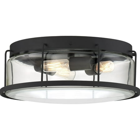 Quoizel Ludlow 3-Light 13 Ceiling Light in Earth Black