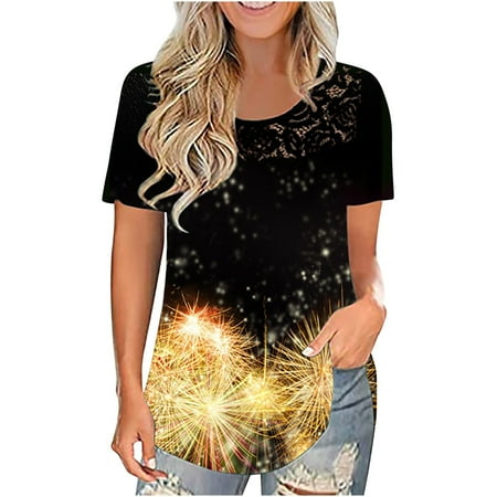 Blouses for Women Fashion 2023 Fashion Women s O-Neck Printing Casual Loose Lace Short Sleeve T-shirt Tops Maternity Shirts Yellow M
Blouses for Women Fashion 2023 Fashion Women s O-Neck Printing Casual Loose Lace Short Sleeve T-shirt Tops Maternity Shirts Yellow M