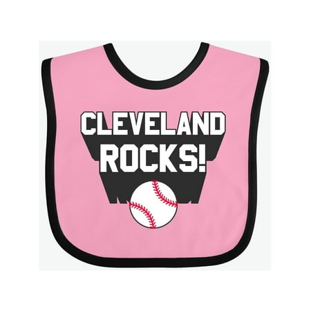Inktastic Cleveland Rocks with Baseball Gift Baby Boy or Baby Girl Bib