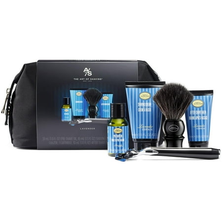 The Art of Shaving Men's Lavender Travel Shaving Kit with Synthetic Brush