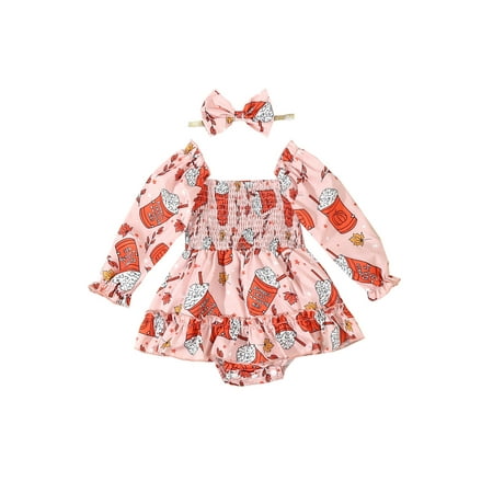 Hirigin Baby Romper Dress Long Sleeve Pumpkin/Ghost Print Romper with Headband
Hirigin Baby Romper Dress Long Sleeve Pumpkin/Ghost Print Romper with Headband
