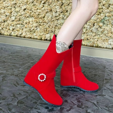 ZMHEGW Boots For Women Ladies Solid Color Suede Rhinestone Buckle Side Zipper Inner Boosting Middle Boots Shoes
ZMHEGW Boots For Women Ladies Solid Color Suede Rhinestone Buckle Side Zipper Inner Boosting Middle Boots Shoes