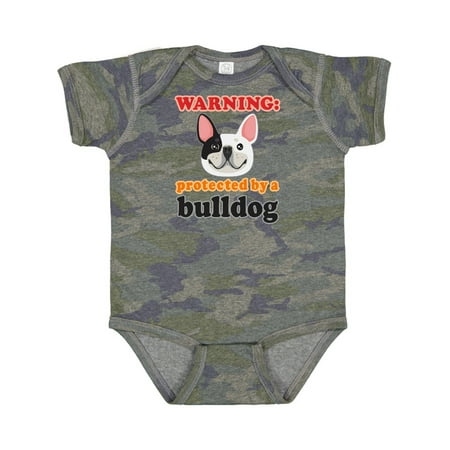 Inktastic Protected by a Bulldog Gift Baby Boy or Baby Girl Bodysuit