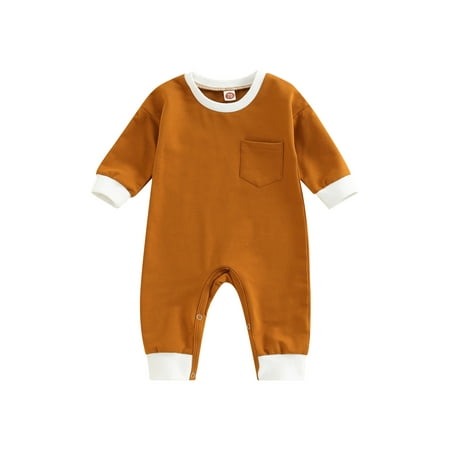 Jxzom 0-18M Baby Boy Girl Long Sleeve Romper Contrast Color Jumpsuit with Pocket for Spring Autumn
Jxzom 0-18M Baby Boy Girl Long Sleeve Romper Contrast Color Jumpsuit with Pocket for Spring Autumn