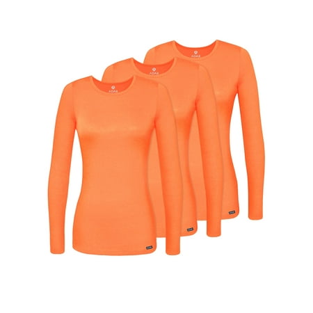 Adar Underscrubs for Women 3 Pack - Long Sleeve Underscrub Comfort Tee