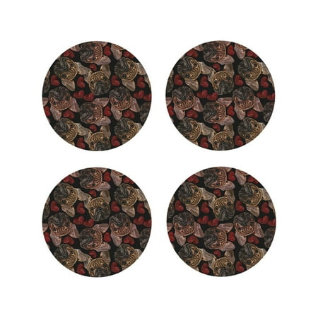 Fuzoiu Hearts and French Bulldog Print Leather Coasters Set Drink Coasters Set of 4 for Tabletop Protection Durable PVC Coasters Home Décor and Housewarming Gift-Round Shape
Fuzoiu Hearts and French Bulldog Print Leather Coasters Set Drink Coasters Set of 4 for Tabletop Protection Durable PVC Coasters Home Décor and Housewarming Gift-Round Shape