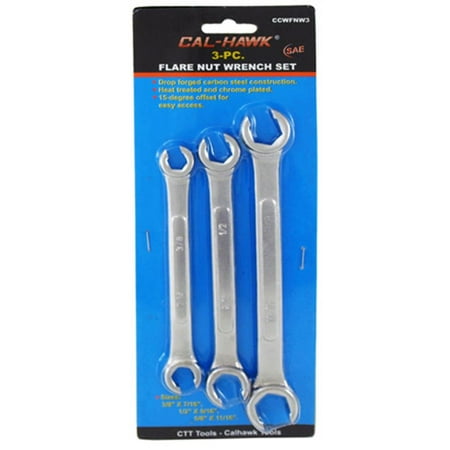 Cal Hawk Tools 3-pc. Flare Nut Wrench Set - SAE
